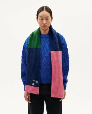 Multicolored scarf pink wool Ghede