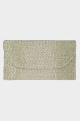 Handtasche mit Perlen | Silber/Champagner