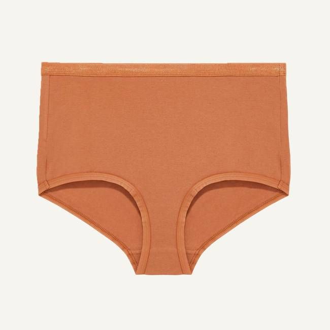 Organic Cotton Mid-Rise Retro Brief in Spice