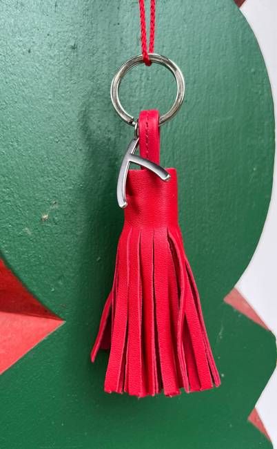 Pompom Keychain Leather with Logo