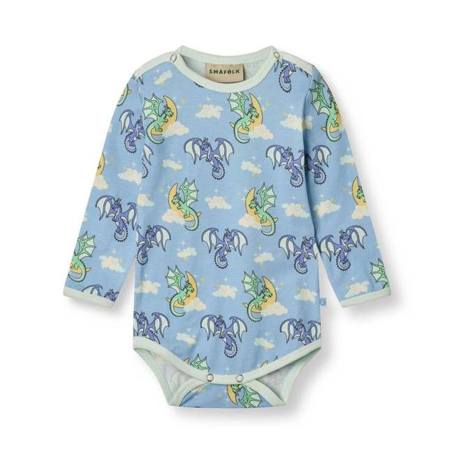 Long-sleeved baby body with sleeping dragons