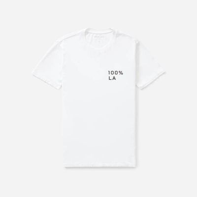 The 100% LA Cotton Box-Cut Tee | White / Black