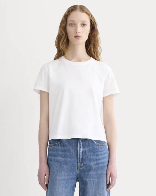 The Box-Cut Tee in Essential Cotton | White | No Pocket