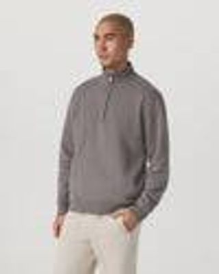 Seaside 1/2 Zip | Classic Men's Cavern Grey Pullover | Vuori