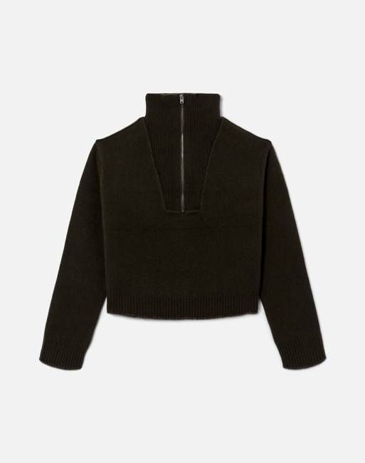 Zip Neck Pullover - Olive Branch