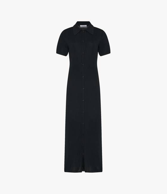 Pique Polo Dress | Black