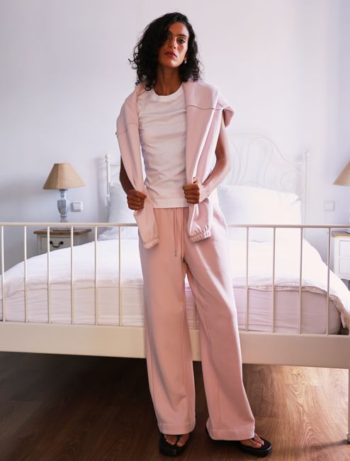 Straight Leg Sweatpant in Dusk Pink