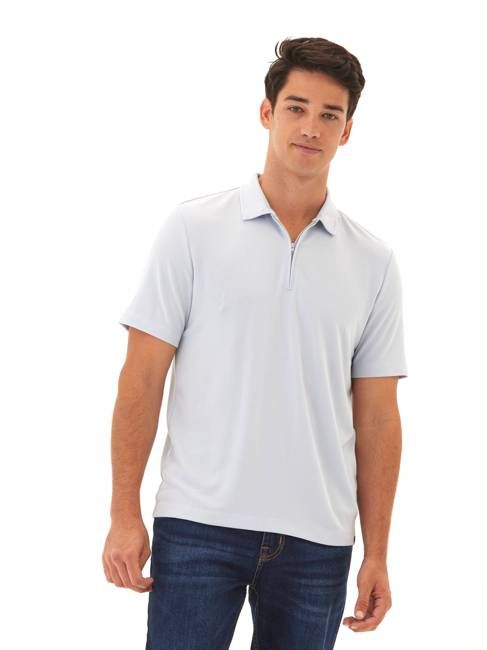 Erick Peached Pique ¼ Zip SS Polo