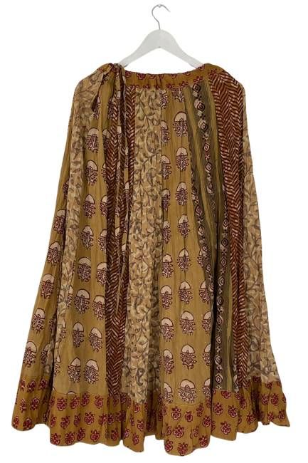 NEW! Flared Cotton Blockprint Patchwork Skirt No. 5