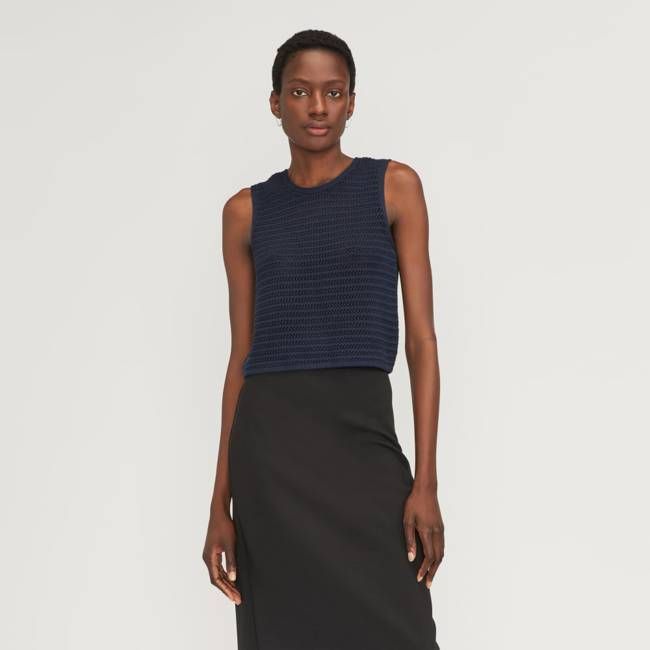 The Crochet Knit Cami | Navy