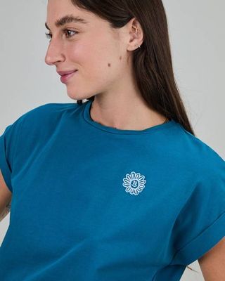 Asis Percales Daisy Scoop T-Shirt, Blau