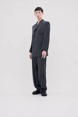 Blazer aus Wolle mit Nadelstreifen