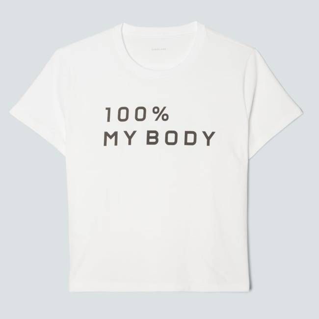 The 100% My Body Box-Cut Tee | White
