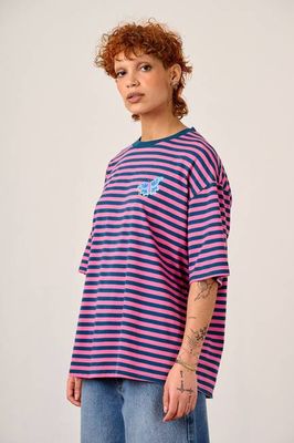 L.E Benny - Übergroßes Baumwoll-T-Shirt mit Brooke Hornsby- und Yakstreifen