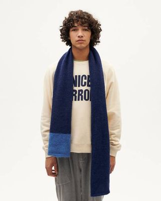 Blue alpaca wool Lauren scarf