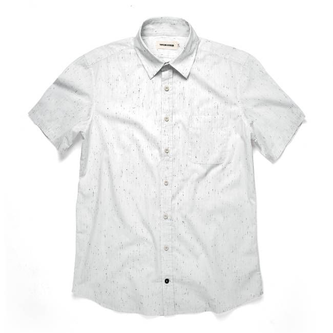 The Short Sleeve California in White Spacedye