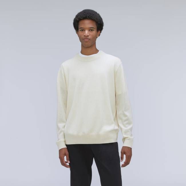 The Merino-Blend Crewneck Sweater | Off White
