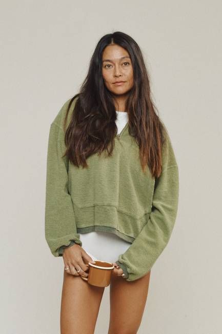 Heathered Osprey Cropped Sweatshirt