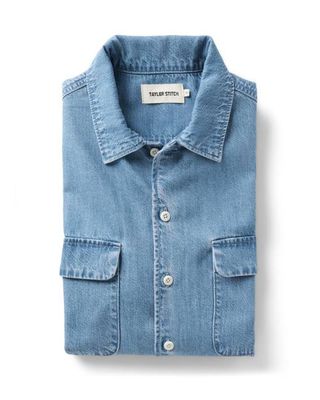 The Shore Shirt in Washed Indigo Twill