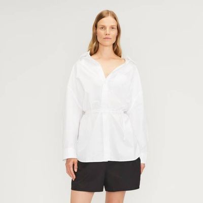 The Poplin Tie Back Shirt | White