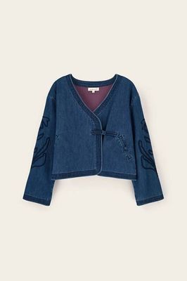 Juna Jeansjacke mit botanischer Stickerei