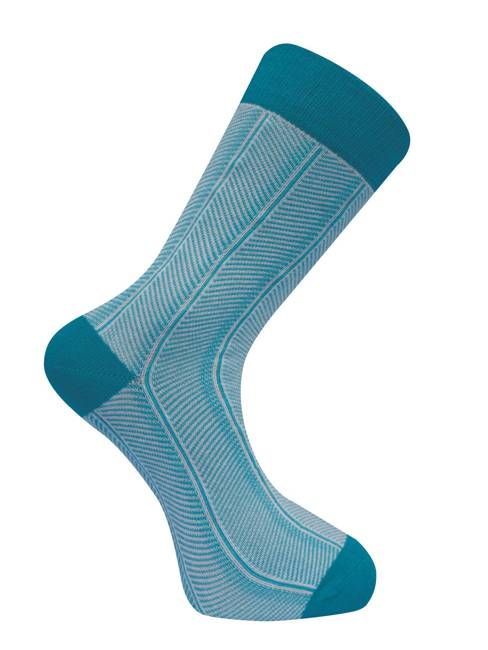 HERRINGBONE - GOTS Organic Cotton Socks Teal