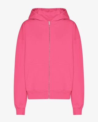 Organic Oversized Zip Hood - Bubblegum Pink