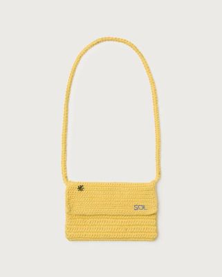 Yellow handcrocheted mini bag
