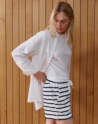 The Breton Short - Ecru + Navy
