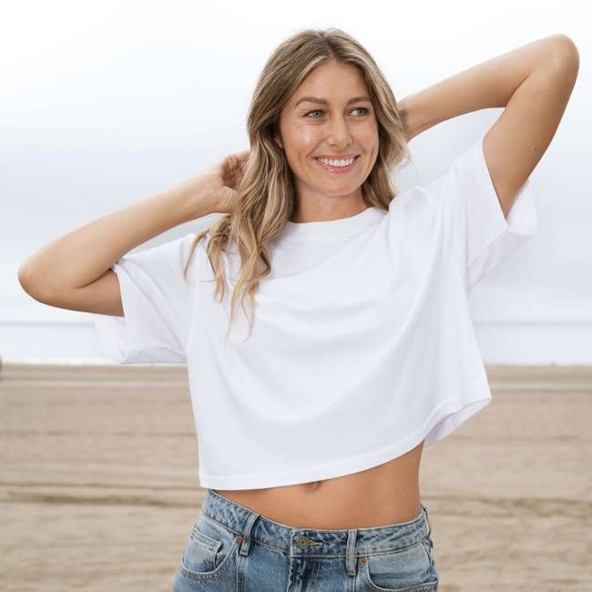 Womens Boxy Crop Heavyweight Tee