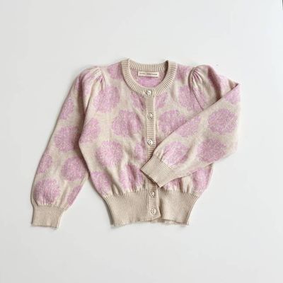 Rose Cardigan, Carnation, Bubble, Size 6