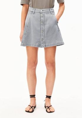PANELLED JEANS MINI-ROCK