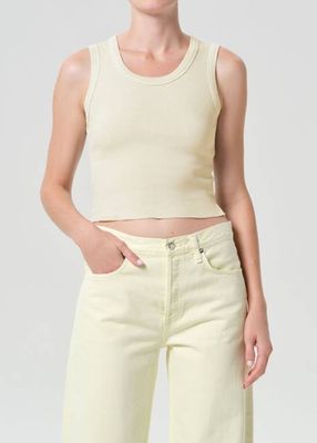 Shrunken Poppy Tank in Lemon Drop