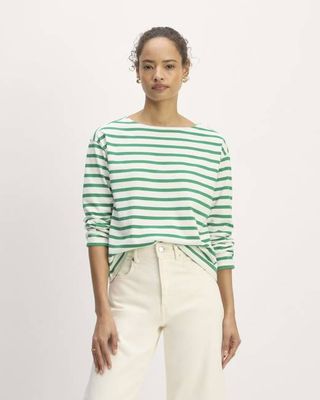 The Mariner Tee | Bone / Grass Green