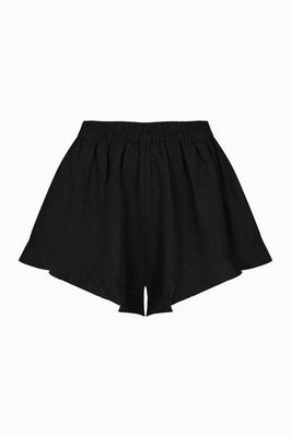 The Paula Ruffled Shorts in black