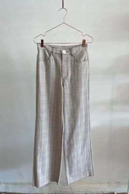 Sample Sale Flora Pant in Beige Plaid