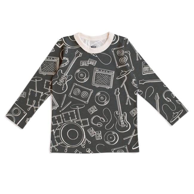 Long Sleeve Tee - Rock Band Charcoal