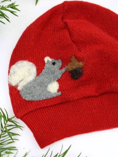 Irregular Cashmere Hat - Child Red Squirrel
