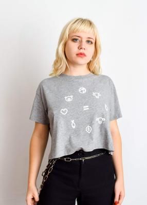 Equal Beings - Marle Grey Crop Tee