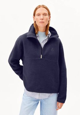 HAARLEENAA COTTON FLEECE SWEATSHIRT | tinted navy