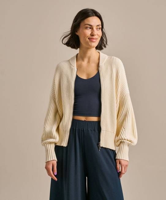 Organic Cotton Full Zip Knitted Bomber