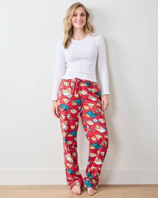 Blinis & Martinis - Tall Midweight Flannel PJ Pants - Matchbook Red