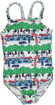 UV50 Swimsuit, with shoulder ruffles, Swimming poo