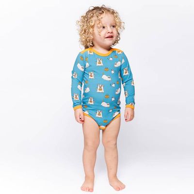 Elstar long-sleeved baby body with Halloween pets