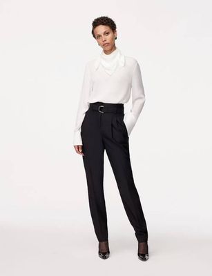 Silk Detachable Bandana Blouse - Resale | White