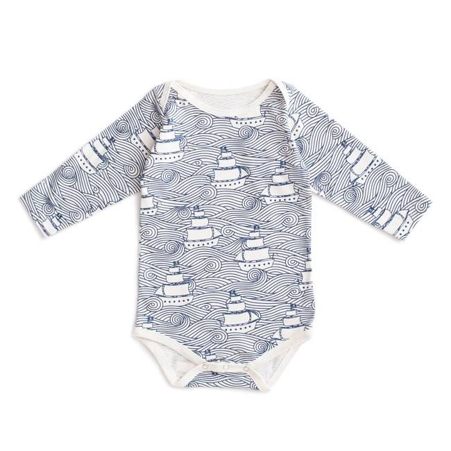 Long Sleeve Snapsuit - High Seas Navy