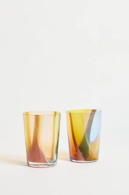 Spanish Hand-blown Crystal Glasses set of 2 in Primavera Warm