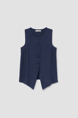 Olivia-May Linen Waistcoat in Midnight