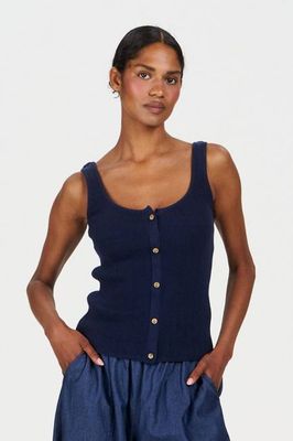 COVE Vest Weste aus Bio-Baumwolle - Navy