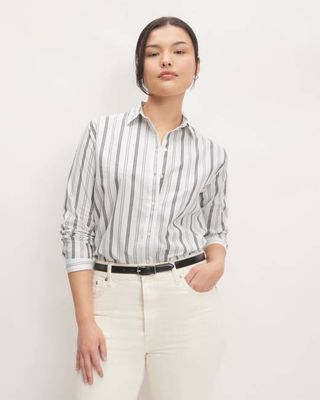 The Must-Have Shirt in Silky Cotton | Bone / Black